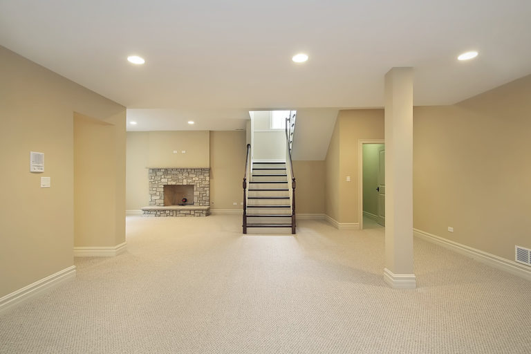 Basement remodel in home